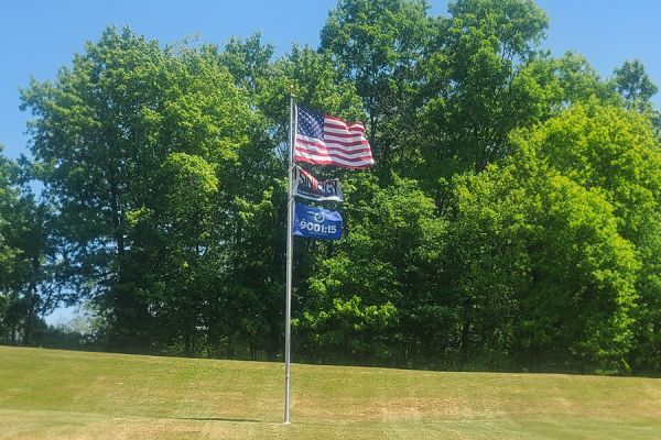 American and Pennsylvania flags at Sintergy